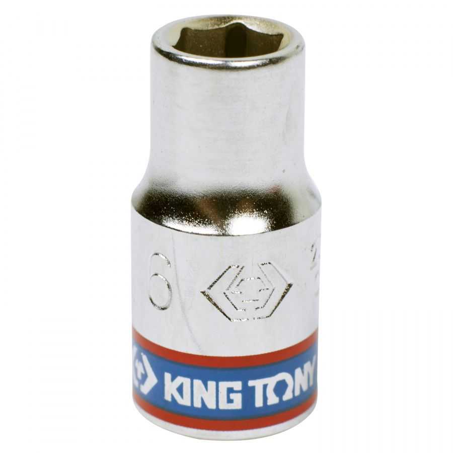 Головка торцевая стандартная шестигранная 1/4", 6 мм KING TONY 233506M Торцевые головки стандартные фото, изображение
