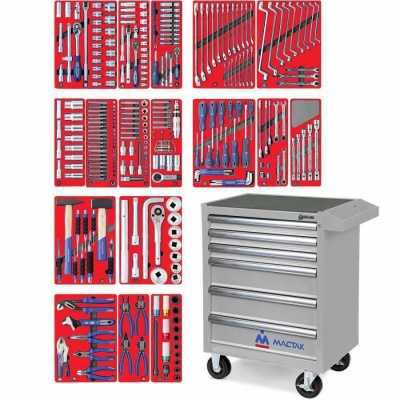 Набор инструментов "ЭКСПЕРТ" в серой тележке, 323 предмета МАСТАК 52-06323G Готовые решения в тележках МАСТАК фото, изображение